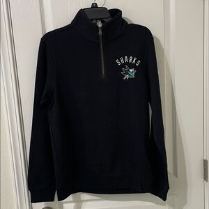 NHL Sharks Black Zip-Up Sweater